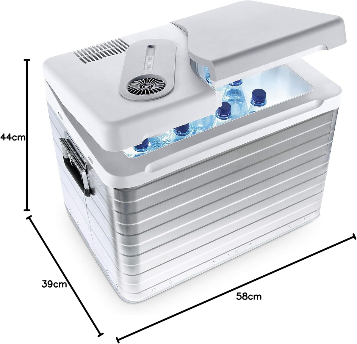Mobicool Q40 AC/DC – przenośna lodówka termoelektryczna, aluminiowa, 39 litrów, 12 V i 230 V, do samochodów osobowych, ciężarowych i gniazdka, aluminiowa obudowa