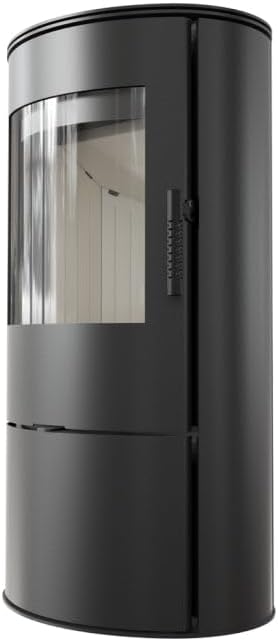 KRATKI Stalowy piec na drewno koza ROLLO 7kW, Ø 150, BImSchV 2, EKOPROJEKT, jasne wyłożenie TERMOTEC, mały piecyk wolnostojący