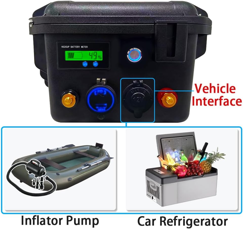 12V 100Ah LifePO4 Zawiera Bluetooth i ładowarkę 10A, Akumulator Morski Litowy z 100A BMS Głęboki Cykl Klasa A Bateria LiFePO4 z LCD Idealny do Off-Grid, RV, Systemu Solarnego, Łódźi