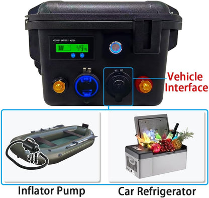 12V 100Ah LifePO4 Zawiera Bluetooth i ładowarkę 10A, Akumulator Morski Litowy z 100A BMS Głęboki Cykl Klasa A Bateria LiFePO4 z LCD Idealny do Off-Grid, RV, Systemu Solarnego, Łódźi