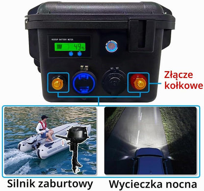 12V 100Ah LifePO4 Zawiera Bluetooth i ładowarkę 10A, Akumulator Morski Litowy z 100A BMS Głęboki Cykl Klasa A Bateria LiFePO4 z LCD Idealny do Off-Grid, RV, Systemu Solarnego, Łódźi