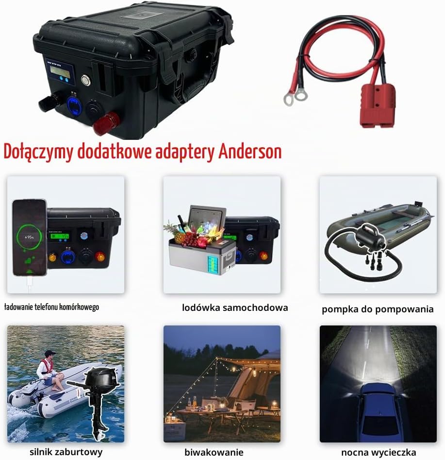 12V 100Ah LifePO4 Zawiera Bluetooth i ładowarkę 10A, Akumulator Morski Litowy z 100A BMS Głęboki Cykl Klasa A Bateria LiFePO4 z LCD Idealny do Off-Grid, RV, Systemu Solarnego, Łódźi