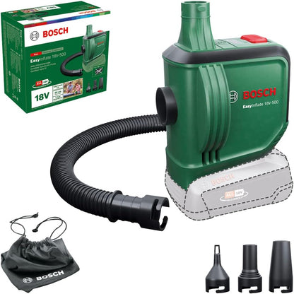 Bosch Easyinflate 18V-500 Pompka, Czarny/Zielony, ‎11,7 x 10 x 15,6 cm; 700 g